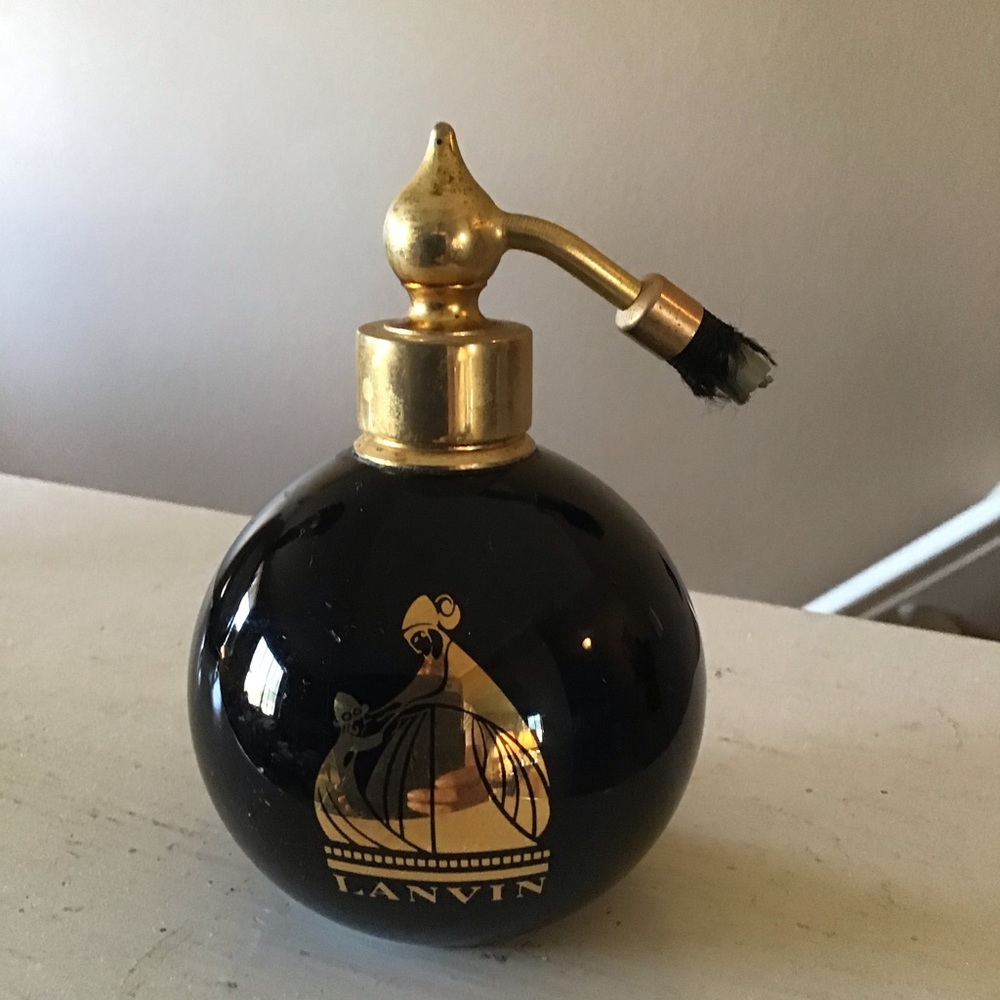 FINAL SALE Vintage Lanvin Round Glass Perfume Bottle (2 Fluid Ounces)
